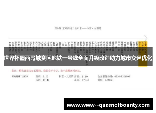 世界杯墨西哥城赛区地铁一号线全面升级改造助力城市交通优化